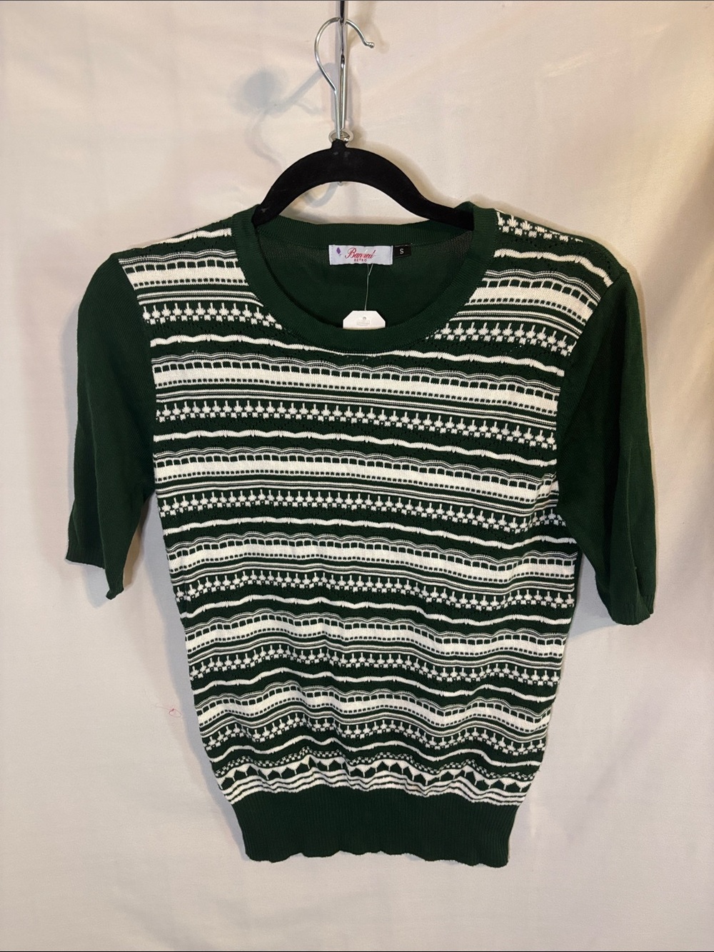 Banned retro mod knit top short sleeve small